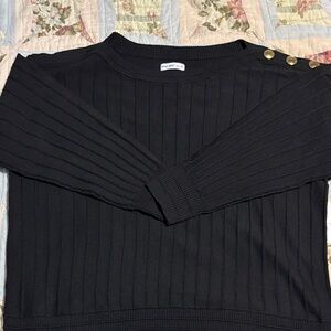 NWT Nine West Charcoal Ribbed Sweater